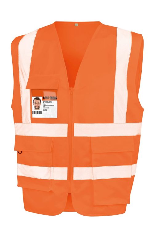 Sicherheitsweste mit Reißverschluss R477X – Result in Fluorescent Orange