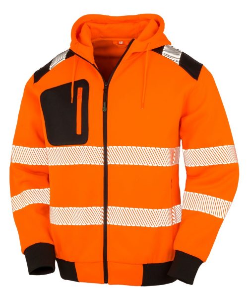 Sicherheits Kapuzen Sweatjacke R 503X – Result in Fluorescent Orange