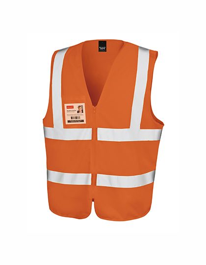 Zip I.D. Safety Tabard – Result SafeGuard in Fluorescent Orange