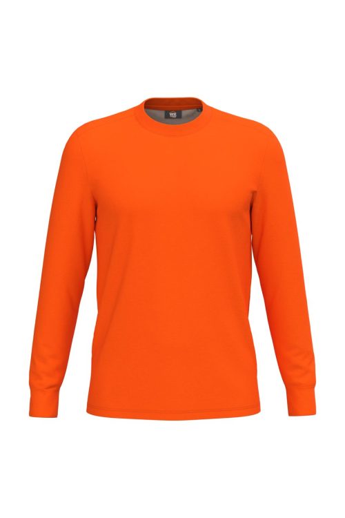 Unisex workwear T-Shirt mit langen Armen aus Baumwolle/Polyester WK318 – WK in Fluorescent Orange