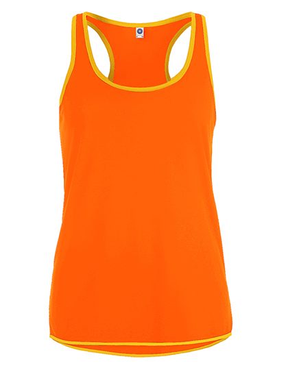 Ladies´ Contrast Sports Vest – Starworld in Fluorescent Orange/Gold