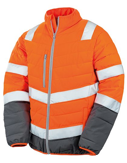Men´s Soft Padded Safety Jacket – Result SafeGuard in Fluorescent Orange/Grey