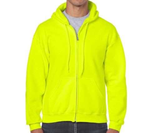 Heavy Blend™ Adult Full Zip Hooded Sweatshirt – Gildan in Fluorescent Yellow