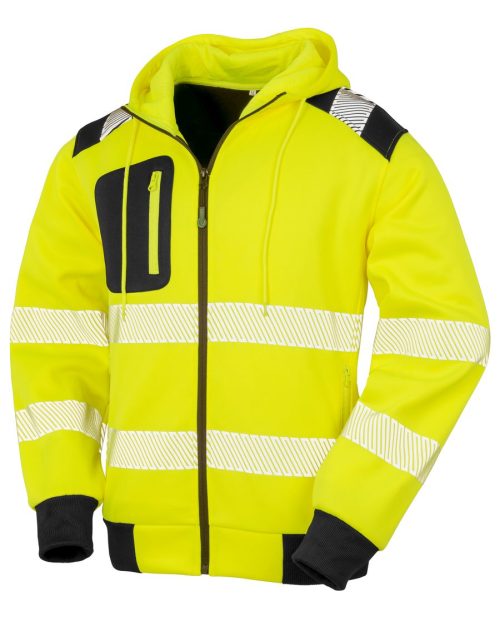 Sicherheits Kapuzen Sweatjacke R 503X – Result in Fluorescent Yellow