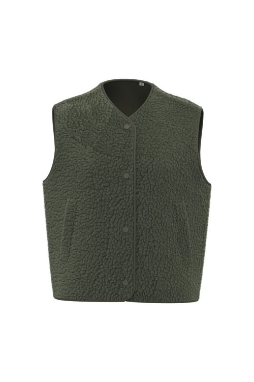 Ärmellose Sherpa-Jacke für Damen SP604 – Spasso in Forest Khaki