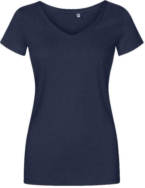 Damen X.O V-Ausschnitt T-Shirt 1525 – Promodoro in French Navy