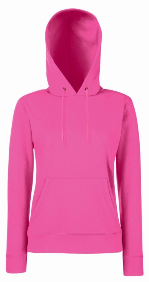 Damen Kapuzen Sweater Classic Lady-Fit Hooded Sweat – Fruit of the Loom in Fuchsia