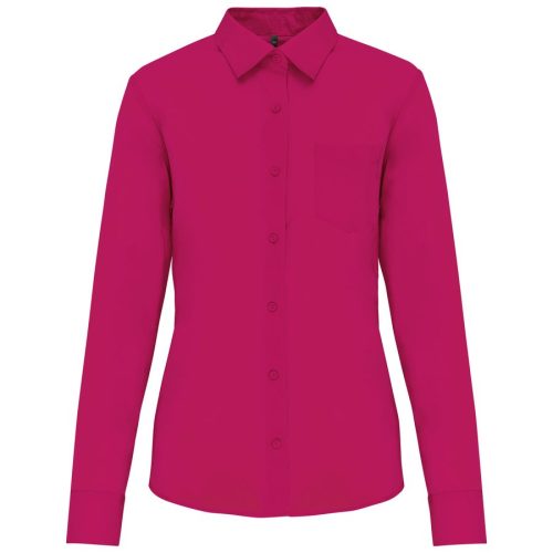 Popeline Bluse "Jessica" langarm K 549 – Kariban in Fuchsia