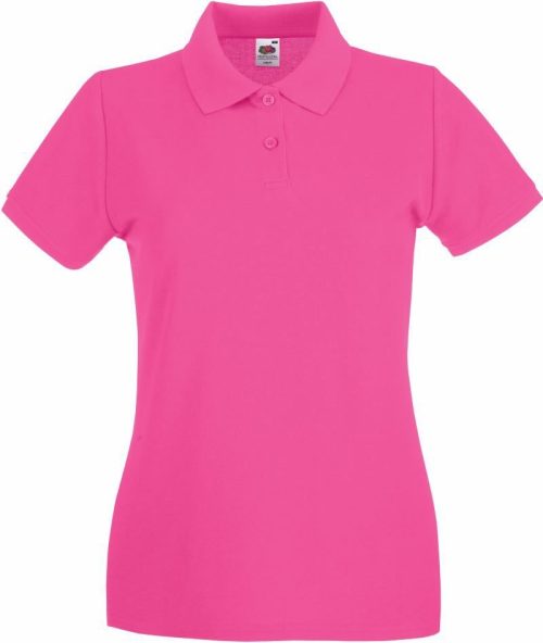 Damen Piqué Polo Lady-Fit Premium Polo – Fruit of the Loom in Fuchsia