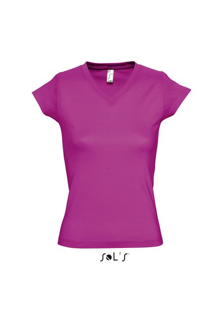 Sol's Moon - Women’s V-Neck T-Shirt – SOL'S in Fuchsia