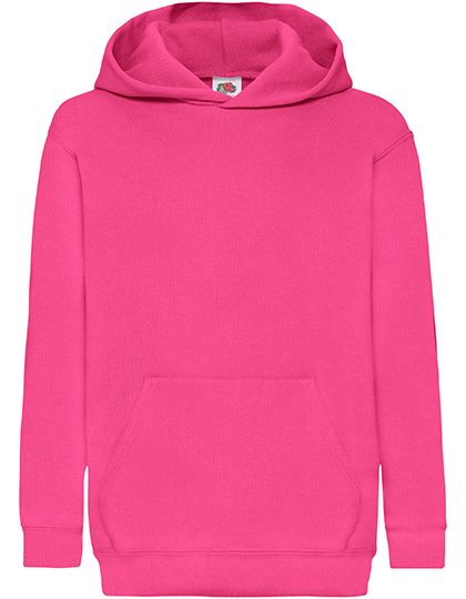 Kids´ Classic Hooded Sweat – Fruit of the Loom in Fuchsia