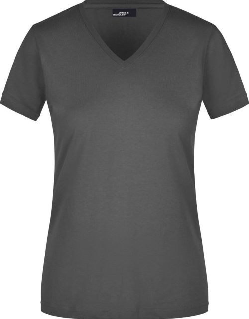Tailliertes Damen V-Ausschnitt T-Shirt JN 972 – Daiber in Graphite