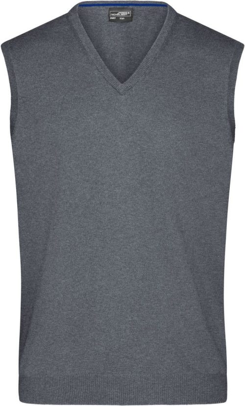 Herren V-Ausschnitt Pullunder JN 657 – Daiber in Grey Heather