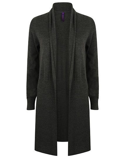 Ladies´ Longline Open Cardigan – Henbury in Grey Marl