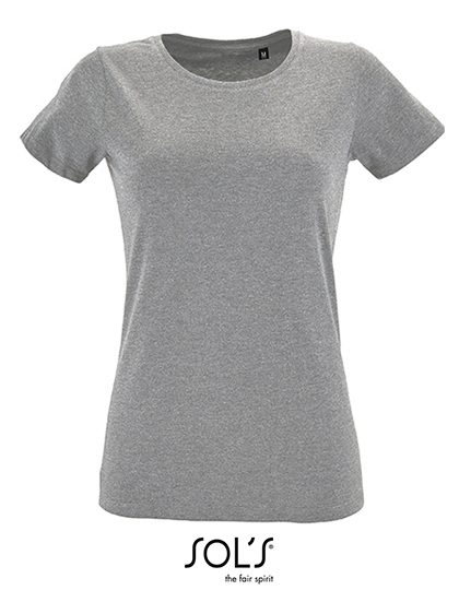 Women´s Round Neck Fitted T-Shirt Regent – SOL´S in Grey Melange