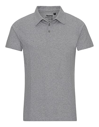 Recycled Cotton Polo – Neutral in Grey Melange
