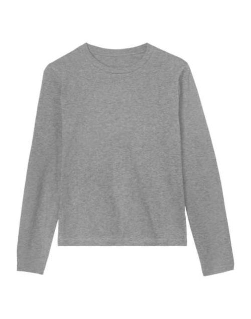 Mens Regular Long Sleeve Tee – True Blanks in Grey Melange