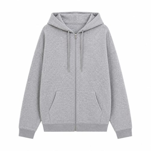 Mens Regular Zip Hoodie – True Blanks in Grey Melange