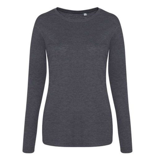 Long Sleeve Girlie Tri-Blend T – Just Ts in Heather Charcoal