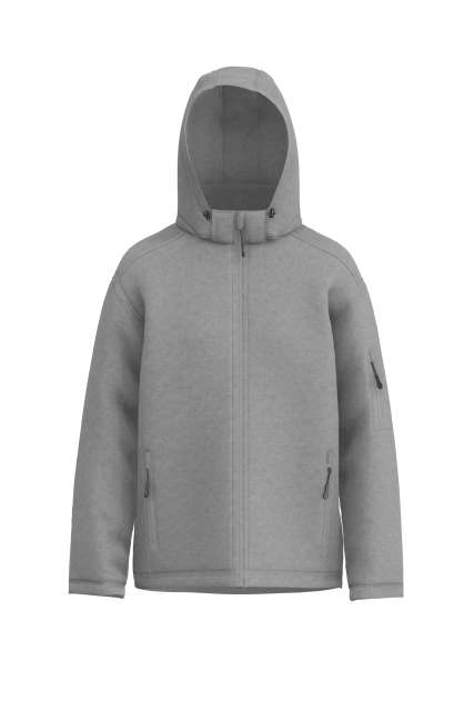 Men’s 3-Layer Detachable Hooded Softshell Jacket – Legend Classics in Heather Grey