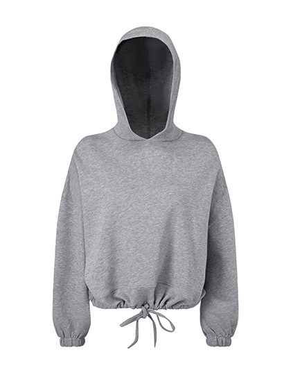 Women´s Cropped Oversize Hoodie – TriDri® in Heather Grey