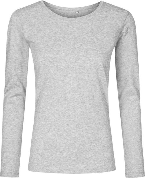 Damen T-Shirt langarm - X.O 1565 – Promodoro in Heather Grey