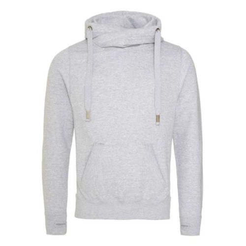 Cross Neck Hoodie – Just Hoods in Heather Grey