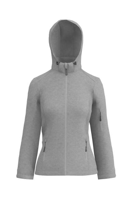 Women’s 3-Layer Detachable Hooded Softshell Jacket – Legend Classics in Heather Grey