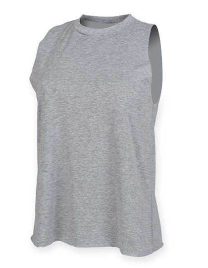 Women´s High Neck Slash Armhole Vest – SF Clothing in Heather Grey
