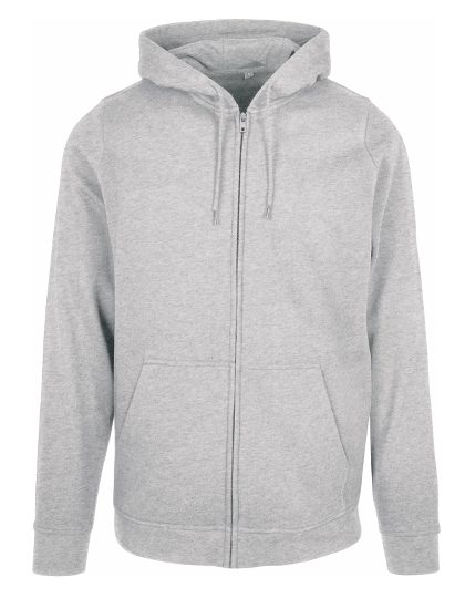 Basic Zip Hoody – Build Your Brand Basic in Heather Grey