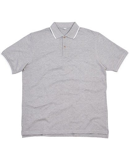 The Tipped Polo – Mantis in Heather Grey Melange/White