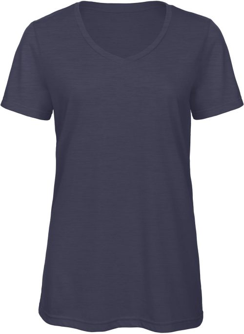 TriBlend V-neck TEE / Woman TW058 – B&C in Heather Navy