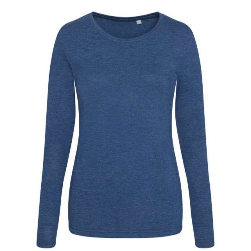 Long Sleeve Girlie Tri-Blend T – Just Ts in Heather Navy