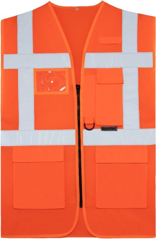 Mesh Multifunktionsweste KXCMMF – Larisa – Korntex in Hi Vis Orange
