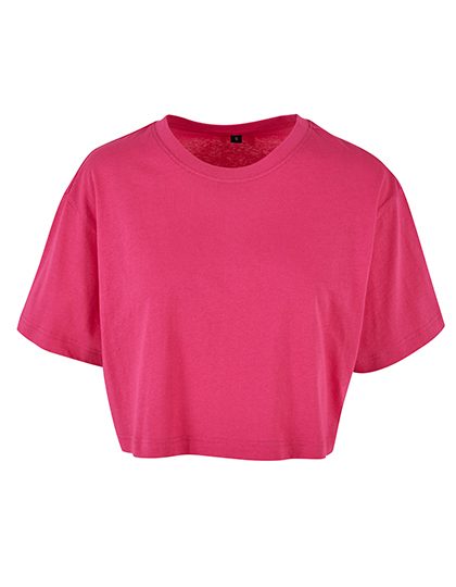 Ladies Short Oversized Tee – Build Your Brand in Hibiskus Pink