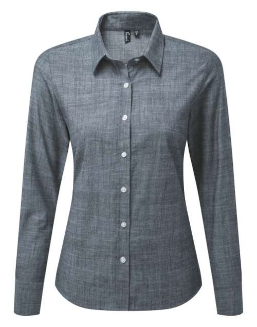 Women's Cotton Slub Chambray Long Sleeve Shirt – Premier in Indigo