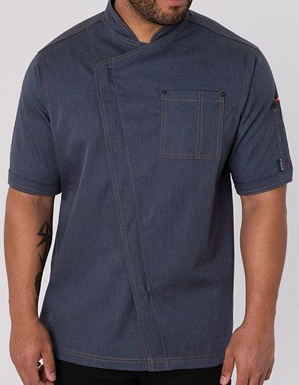 Unisex Asymmetric Jacket – Le Chef in Indigo