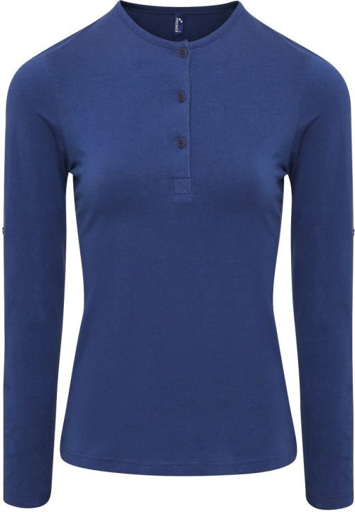 Damen Rollärmel T-Shirt langarm PR 318 – Premier in Indigo