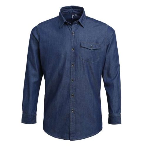 Men’s Jeans Stitch Denim Shirt – Premier in Indigo Denim