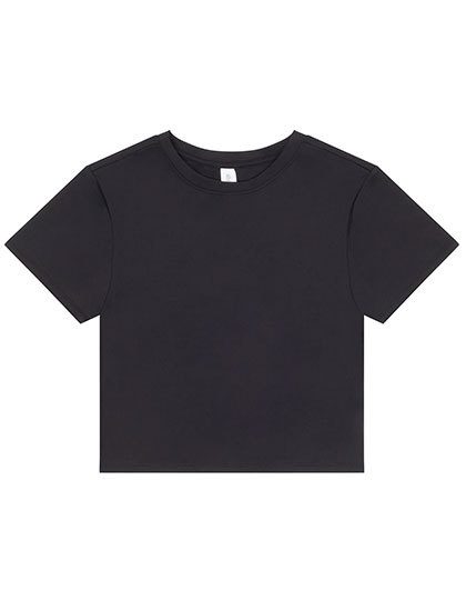 Women's Recycled Cropped T – Just Cool in Jet Black