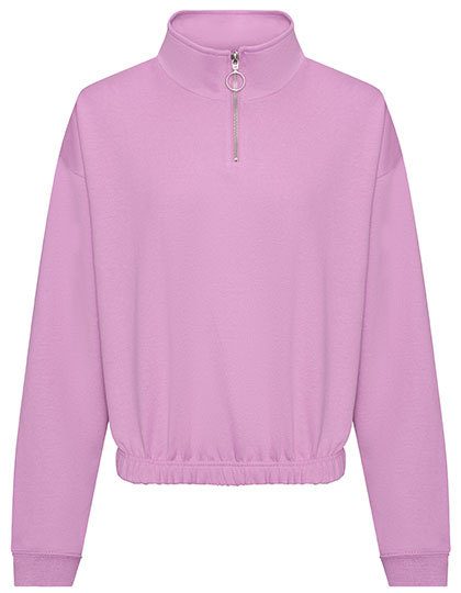 Women´s Cropped 1/4 Zip Sweat – Just Hoods in Lavender