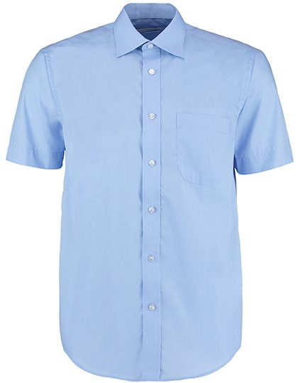 Men´s Classic Fit Business Shirt Short Sleeve – Kustom Kit in Light Blue
