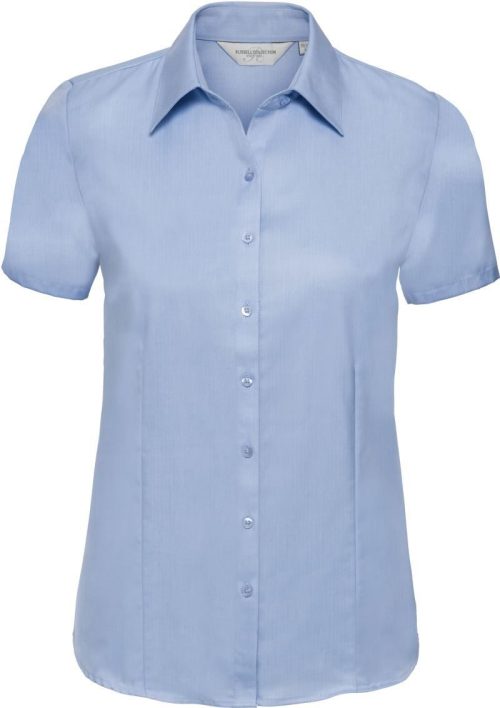 Herringbone Bluse kurzarm 963F – Russell Athletic in Light Blue