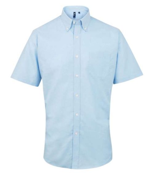 Men’s Short Sleeve Signature Oxford Shirt – Premier in Light Blue