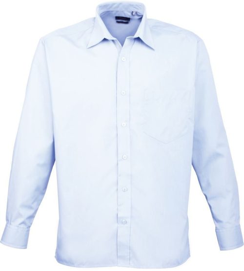 Men's Long Sleeve Poplin Shirt – Premier in Light Blue