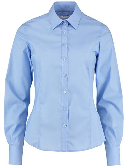 Women´s Tailored Fit Business Shirt Long Sleeve – Kustom Kit in Light Blue