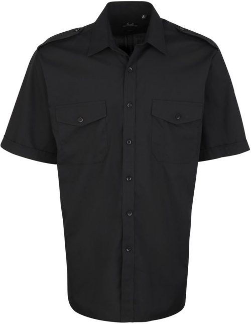 Men’s Short Sleeve Pilot Shirt – Premier in Light Blue