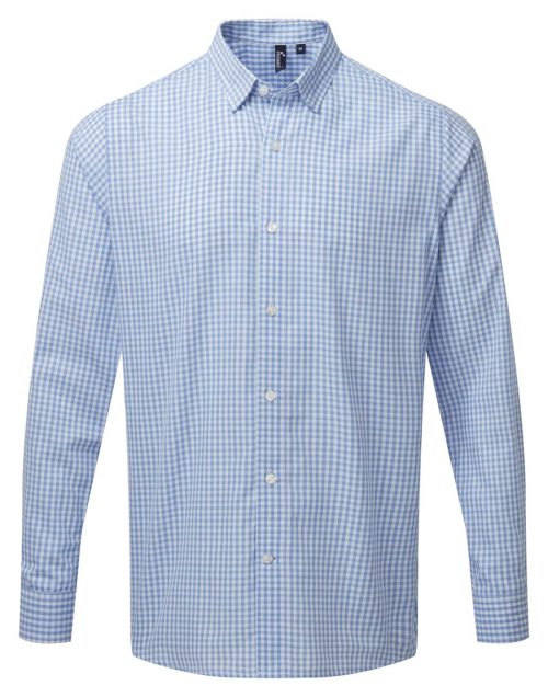 Hemd mit großen Vichy-Karos PR252 – Premier in Light Blue / White