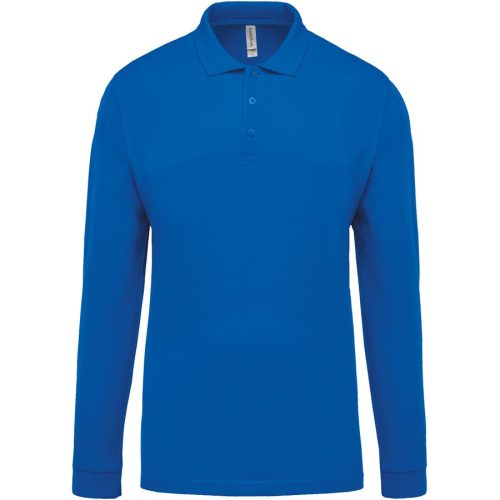 Herren Langarm-Polohemd. Baumwollpiqué K256 – Kariban in Light Royal Blue