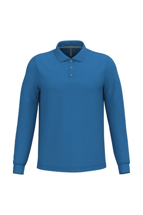 Herren Piqué Polo langarm K 243 – Kariban in Light Royal Blue
